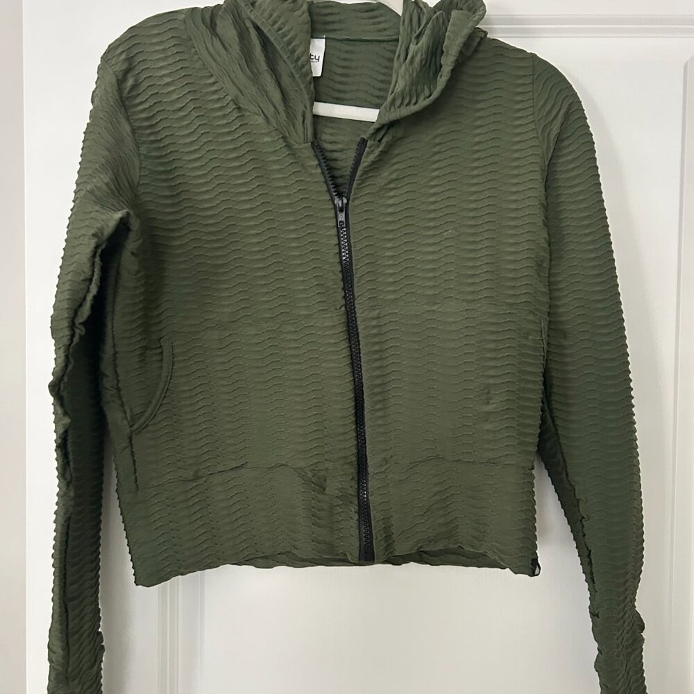 Booty by Brabants Olive Green Active Set Ribbed Leggings + Zip Jacket OS - Picture 6 of 6
